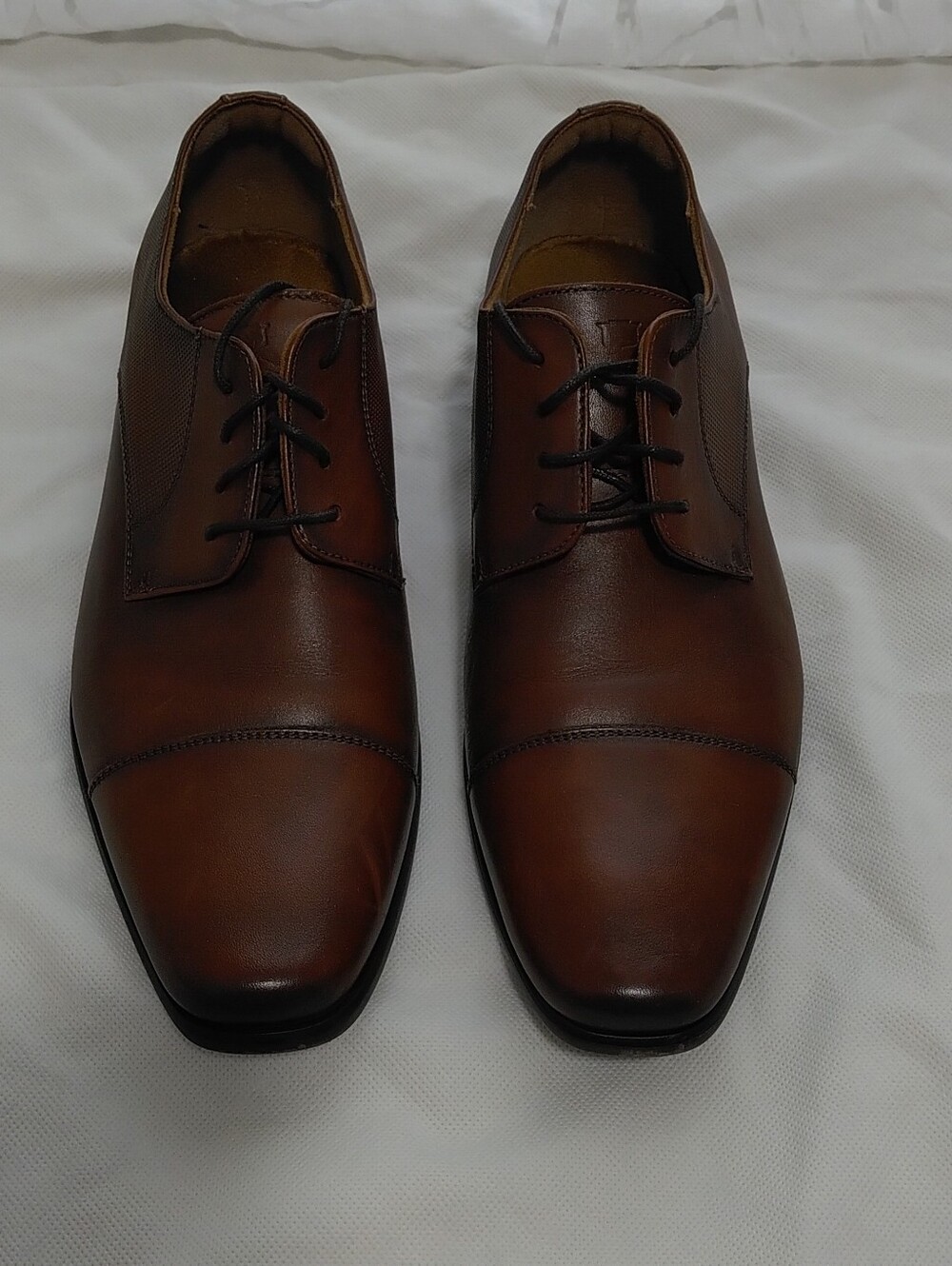Florsheim Brown Leather Cap-Toe Derby Oxfords